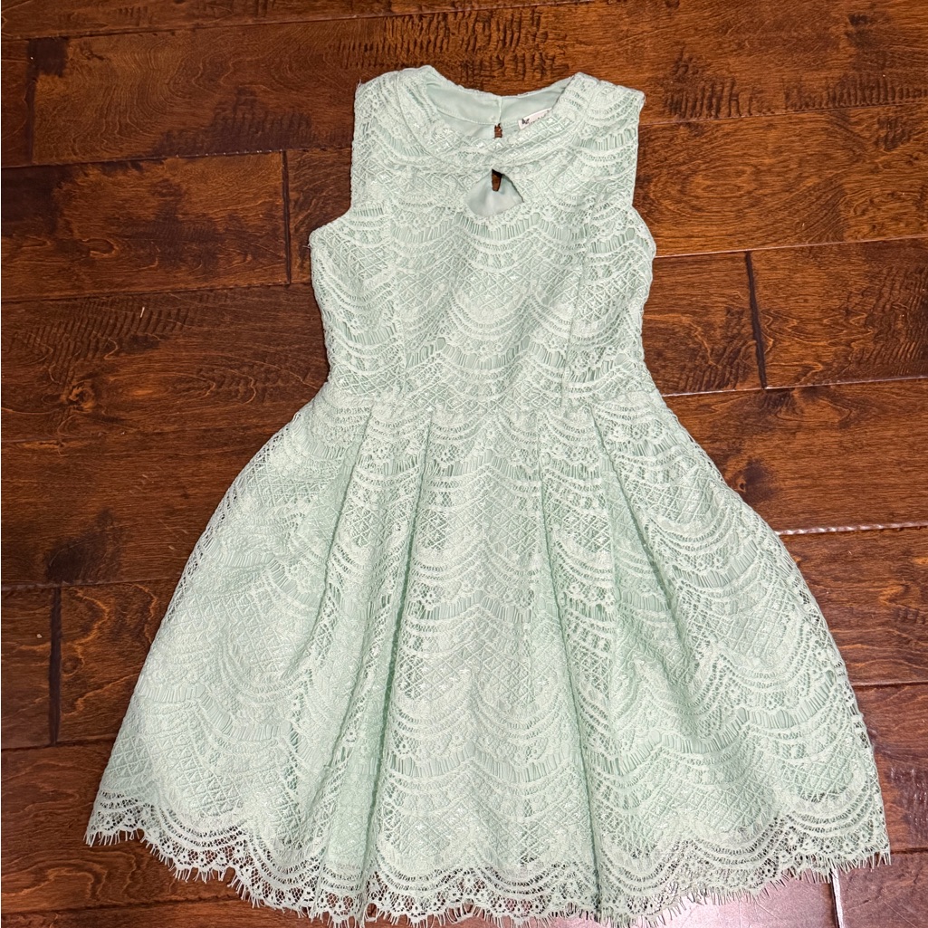 Knitworks Mint Lace Fit-And-Flare Dress